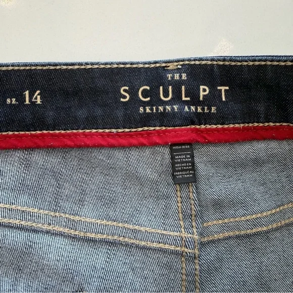 White House Black Market The Sculpt High Rise Skinny Ankle Jeans Size 14 - Picture 5 of 6